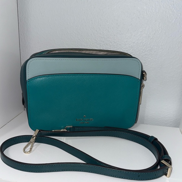 kate spade Handbags - Kate Spade Teal Colorblock Camera Crossbody